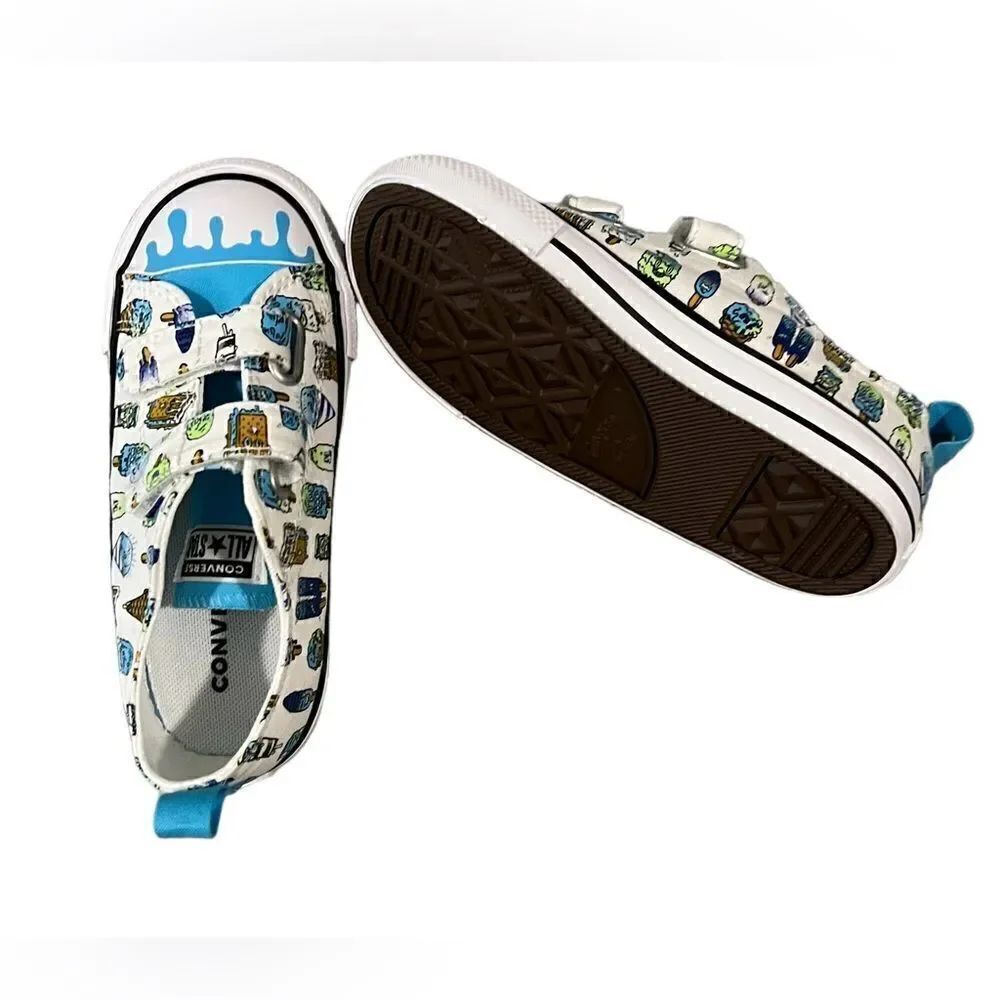 Converse Sneakers White/Baltic Blue/Lime Rave, NWT